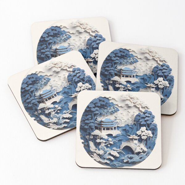 Item preview, Chinese landscape illustration 3D, Paper sculpture designed and sold by WalterGomes.