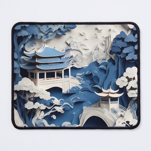 Item preview, Chinese landscape illustration 3D, Paper sculpture designed and sold by WalterGomes.