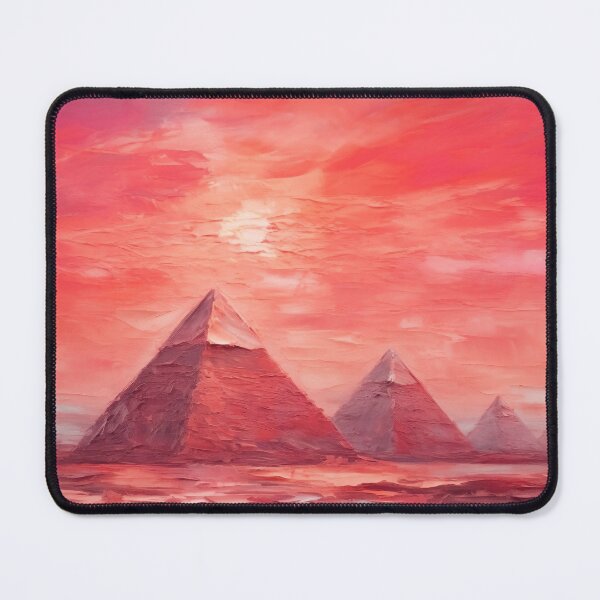 Item preview, The Pyramids of Giza, Egypt, Red, AI Generated Art - One of the Seven Wonders of the Ancient World designed and sold by studioSharonKay.