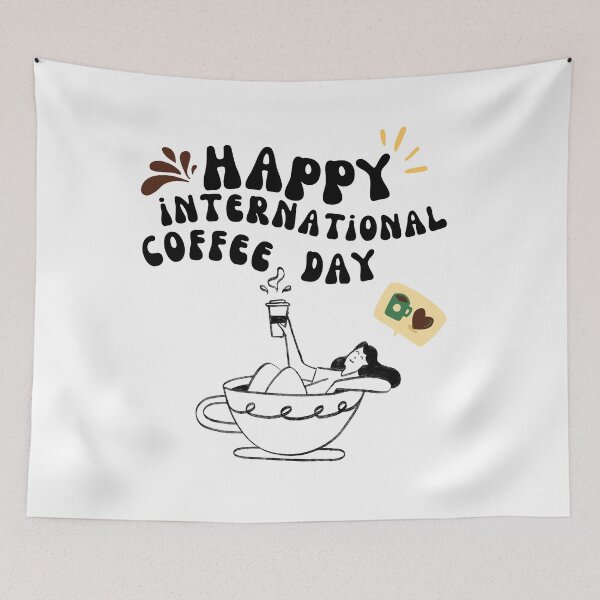 Item preview, Happy International Coffee Day designed and sold by Wiss2Arts.