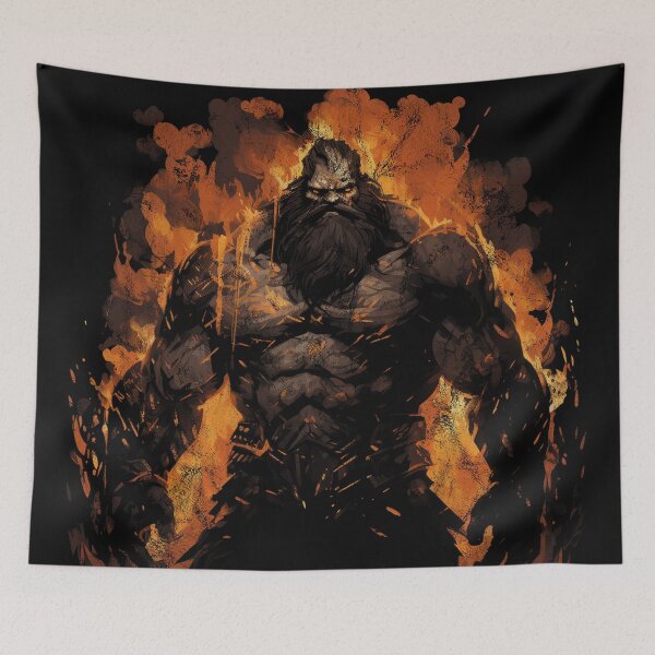 Item preview, Vintage Distressed Street Art Fire Elemental - RPG Monster designed and sold by GVRDesign.