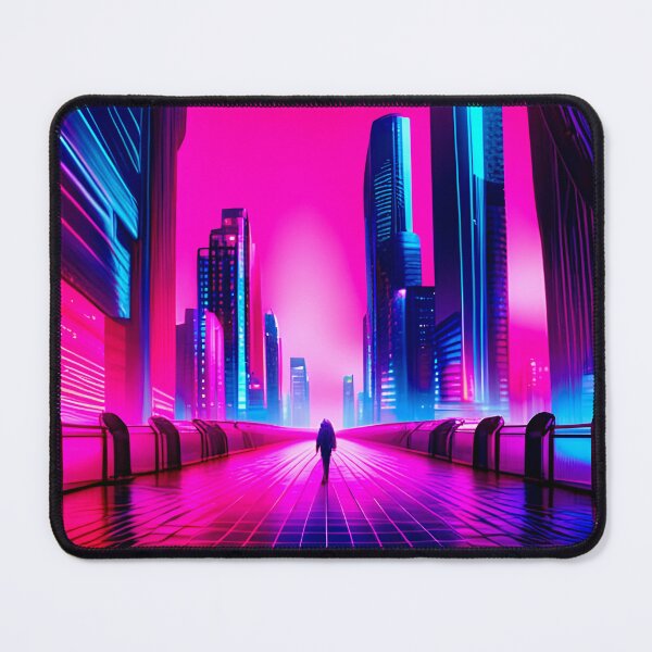 Item preview, Wanderer In Vaporwave Cyber City designed and sold by Ink Art Design.