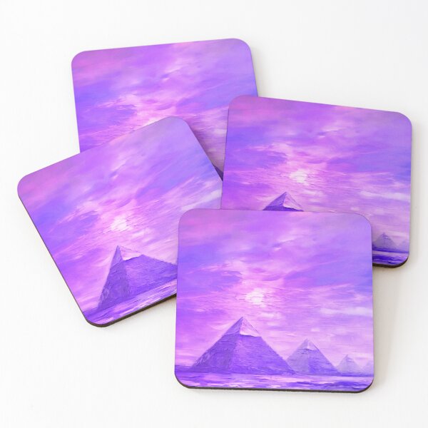 Item preview, The Pyramids of Giza, Egypt, Magenta, AI Generated Art - One of the Seven Wonders of the Ancient World designed and sold by studioSharonKay.