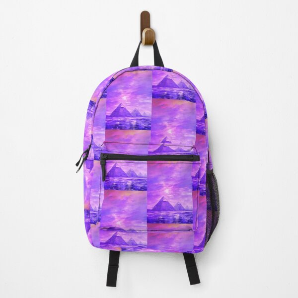 Item preview, The Pyramids of Giza, Egypt, Magenta, AI Generated Art - One of the Seven Wonders of the Ancient World designed and sold by studioSharonKay.