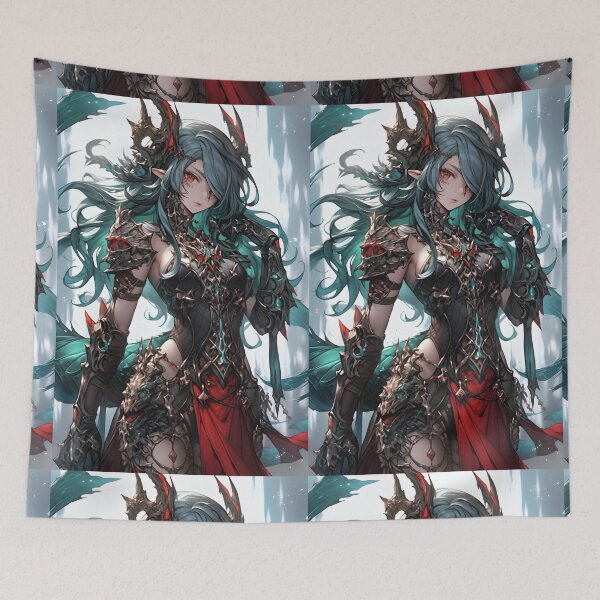 Item preview, Hybrid anime woman wearing an armor in the style of dragon art designed and sold by AI-Only Creations.