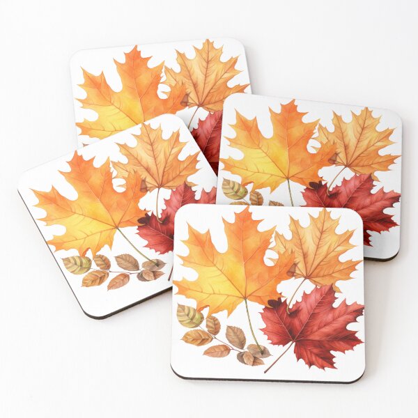 Item preview, Watercolor Fall leaves, maple, oak illustration designed and sold by ZAHARIA DANIELA.