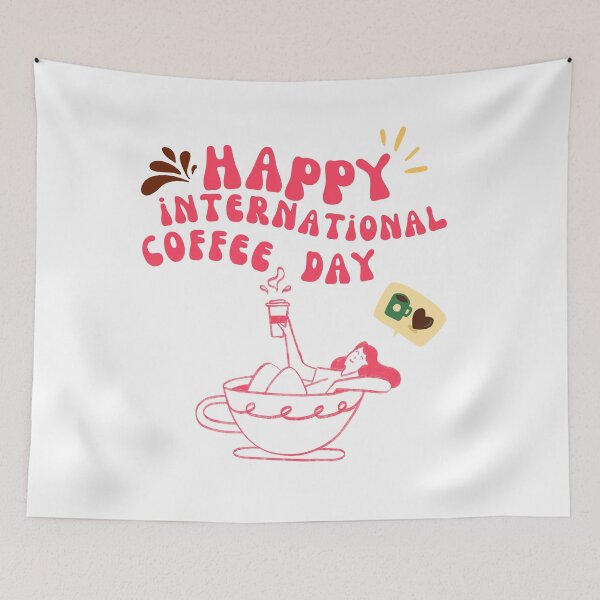 Item preview, Happy International Coffee Day designed and sold by Wiss2Arts.