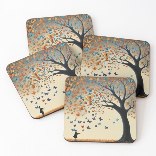 Item preview, Autumn Fall Tree Leaf Fall and Butterflies designed and sold by DigiDesignArt.