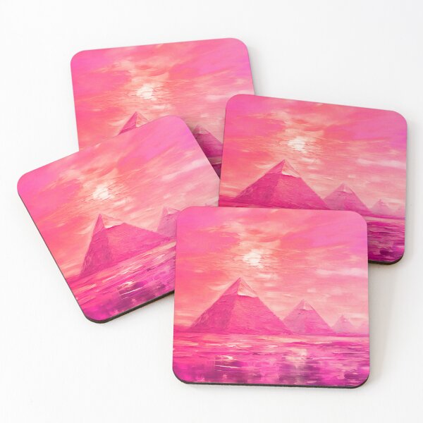 Item preview, The Pyramids of Giza, Egypt, Pink, AI Generated Art - One of the Seven Wonders of the Ancient World designed and sold by studioSharonKay.