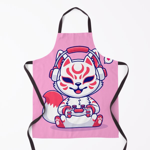 Item preview, Cute Fox Kitsune Gaming with Headphones: Cartoon Vector Icon Illustration designed and sold by hjian8219.