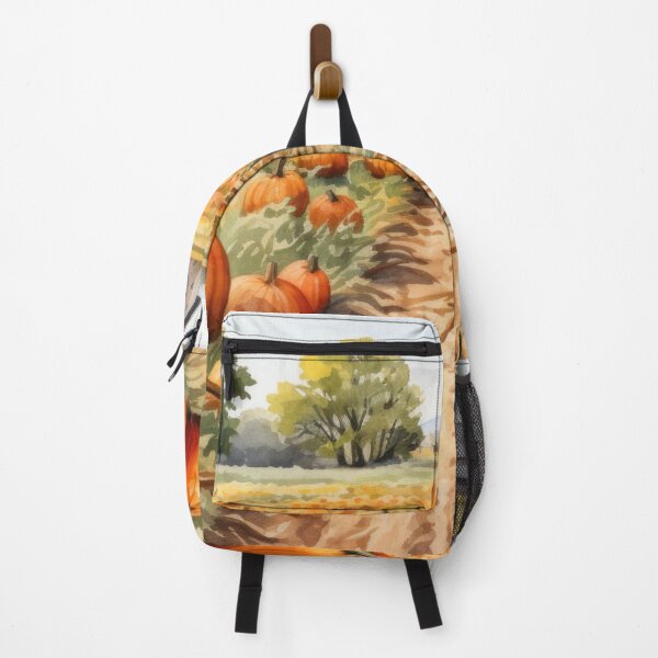 Item preview, Watercolor Rustic Pumpkin patches illustration designed and sold by ZAHARIA DANIELA.