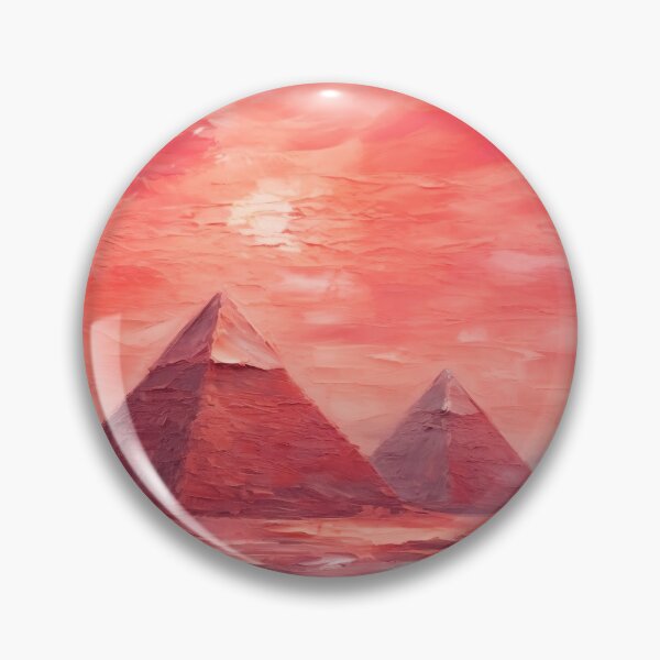 Item preview, The Pyramids of Giza, Egypt, Red, AI Generated Art - One of the Seven Wonders of the Ancient World designed and sold by studioSharonKay.
