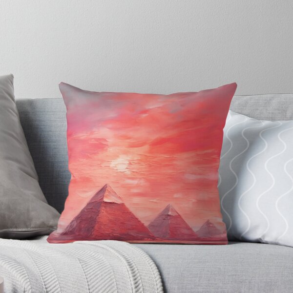 Item preview, The Pyramids of Giza, Egypt, Red, AI Generated Art - One of the Seven Wonders of the Ancient World designed and sold by studioSharonKay.