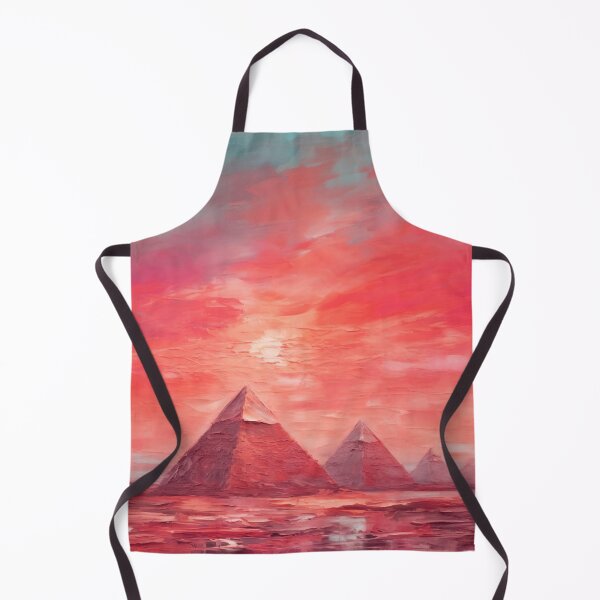 Item preview, The Pyramids of Giza, Egypt, Red, AI Generated Art - One of the Seven Wonders of the Ancient World designed and sold by studioSharonKay.