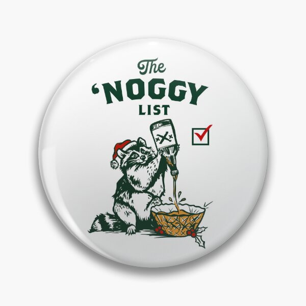 Item preview, Funny Christmas Raccoon Drinking & Spiking Eggnog In Santa Hat designed and sold by The Whiskey Ginger Design Shop.