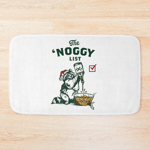 Item preview, Funny Christmas Raccoon Drinking & Spiking Eggnog In Santa Hat designed and sold by The Whiskey Ginger Design Shop.