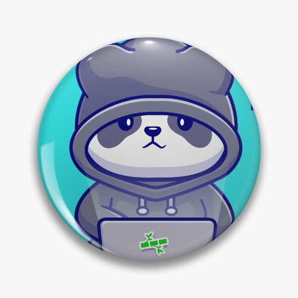 Item preview, Cute Panda Hacker Operating Laptop Cartoon Vector Icon Illustration designed and sold by hjian8219.