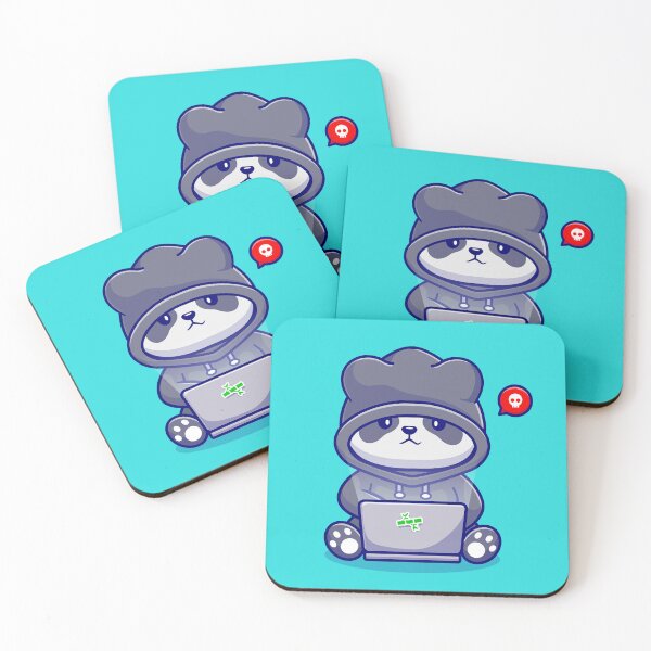 Item preview, Cute Panda Hacker Operating Laptop Cartoon Vector Icon Illustration designed and sold by hjian8219.