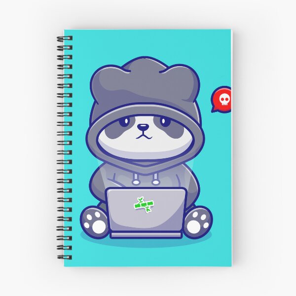 Item preview, Cute Panda Hacker Operating Laptop Cartoon Vector Icon Illustration designed and sold by hjian8219.