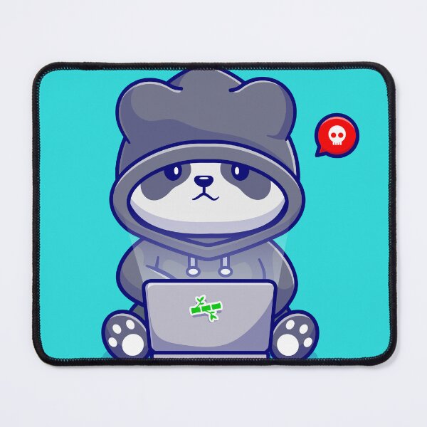 Item preview, Cute Panda Hacker Operating Laptop Cartoon Vector Icon Illustration designed and sold by hjian8219.