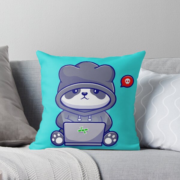 Item preview, Cute Panda Hacker Operating Laptop Cartoon Vector Icon Illustration designed and sold by hjian8219.