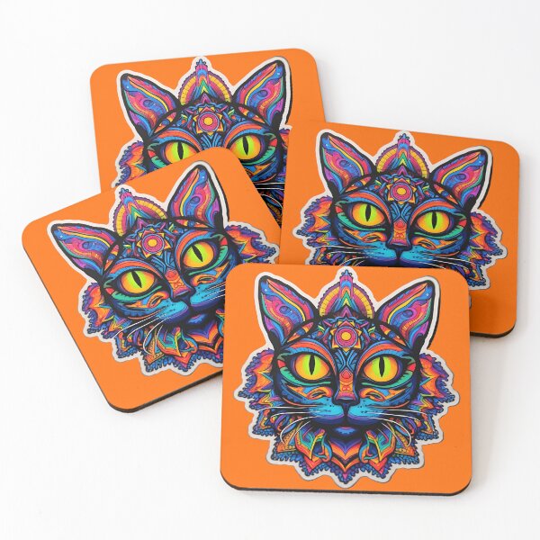 Item preview, Trippy Halloween Kittie: Psychedelic Whisker Wonderland designed and sold by Mr.Psychedelia.