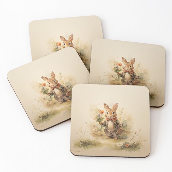 Item preview, Cute Bunny with Flowers designed and sold by ebrawne.