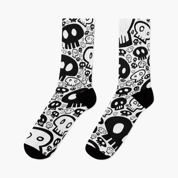 Item preview, Full Skull Pattern, black on white designed and sold by tchotchkekitsch.