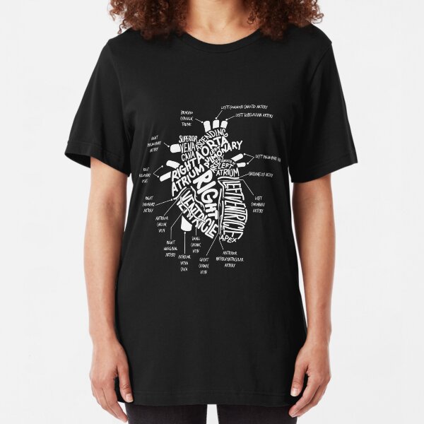 Anatomical Heart T-shirt Anatomical Heart Diagram Tshirt Slim Fit T-Shirt