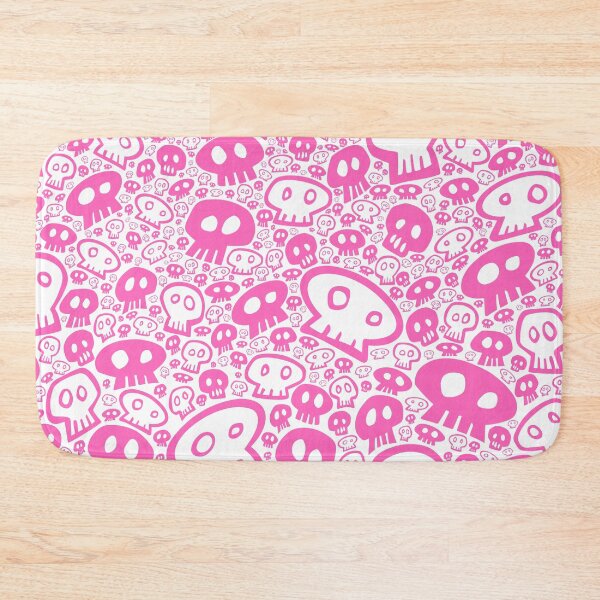 Item preview, Full Skull Pattern, pink on white designed and sold by tchotchkekitsch.