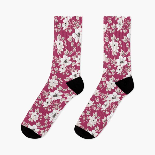 Item preview, Magnolia Blossom white flowers on magenta designed and sold by HotPinkStudio.