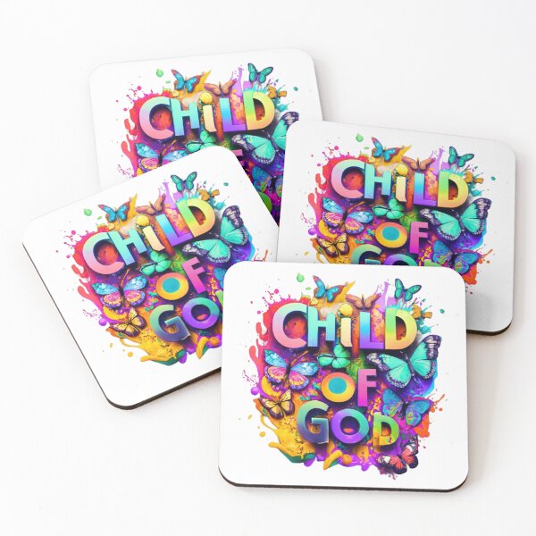 Item preview, Eye-Catching Bible Verse Child of God Text Vibrant Colour and Butterflies Art designed and sold by gyrate.