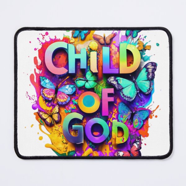 Item preview, Eye-Catching Bible Verse Child of God Text Vibrant Colour and Butterflies Art designed and sold by gyrate.
