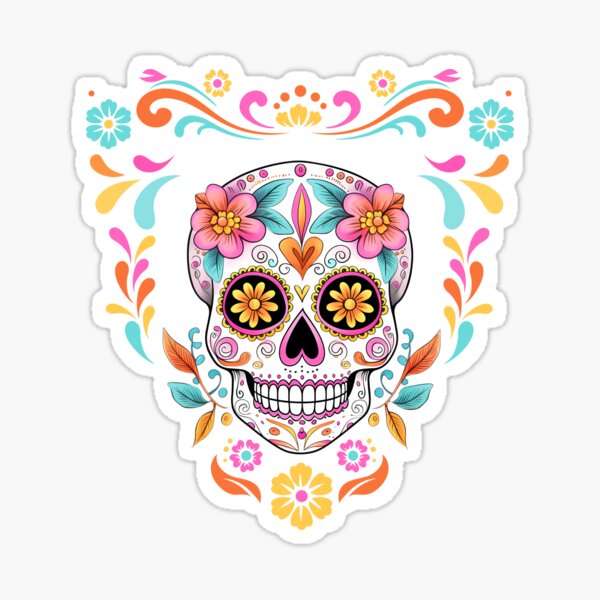 Stickers tete de mort mexicaine hello Kitty