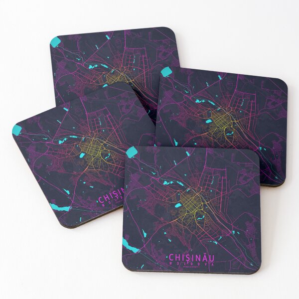 Item preview, Chisinau City Map of Moldova - Neon designed and sold by deMAP.