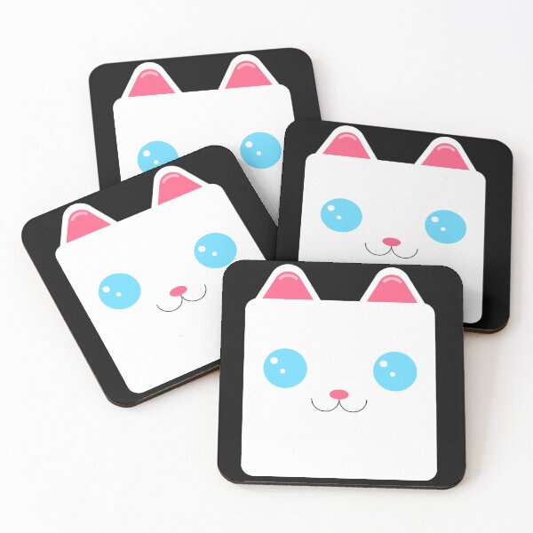 Item preview, white cat designed and sold by colorsofcherry.