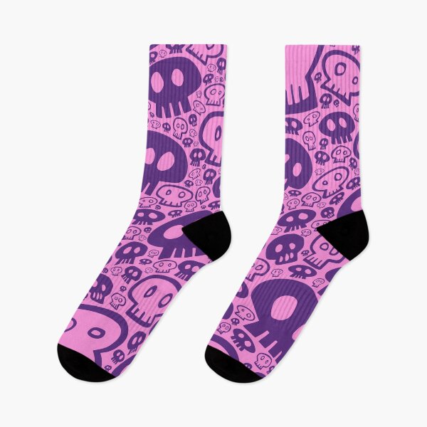 Item preview, Copy of Full Skull Pattern, purple on pink designed and sold by tchotchkekitsch.