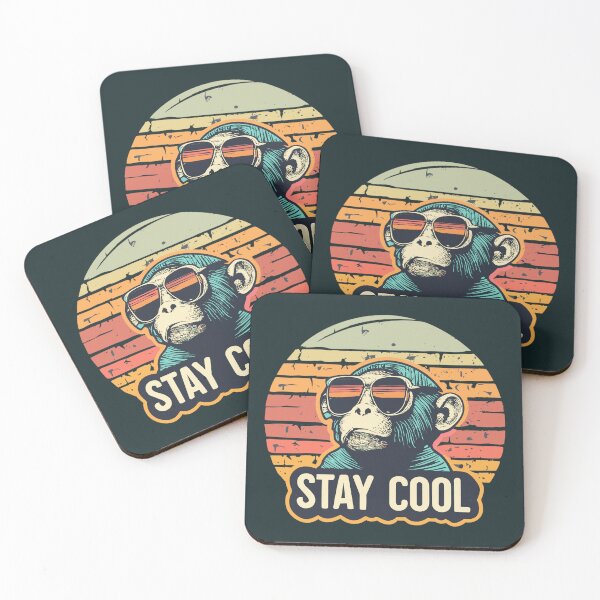 Item preview, Stay cool: vintage chimpanzee sunset designed and sold by ARVM.