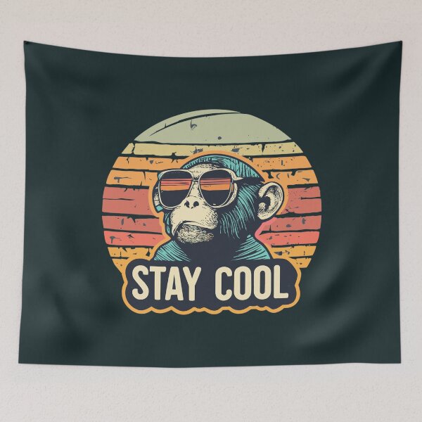 Item preview, Stay cool: vintage chimpanzee sunset designed and sold by ARVM.