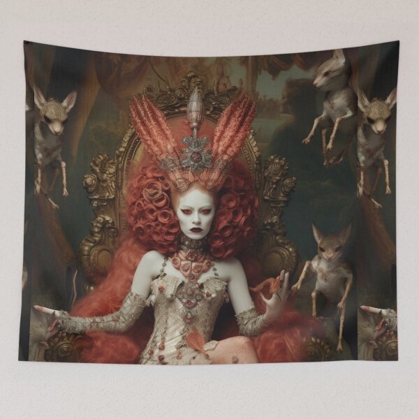 Item preview, Surrealism an elegant lady creature art hybrid art furry anthropomorphic whimsical  designed and sold by Baba  Yaga's Cards.