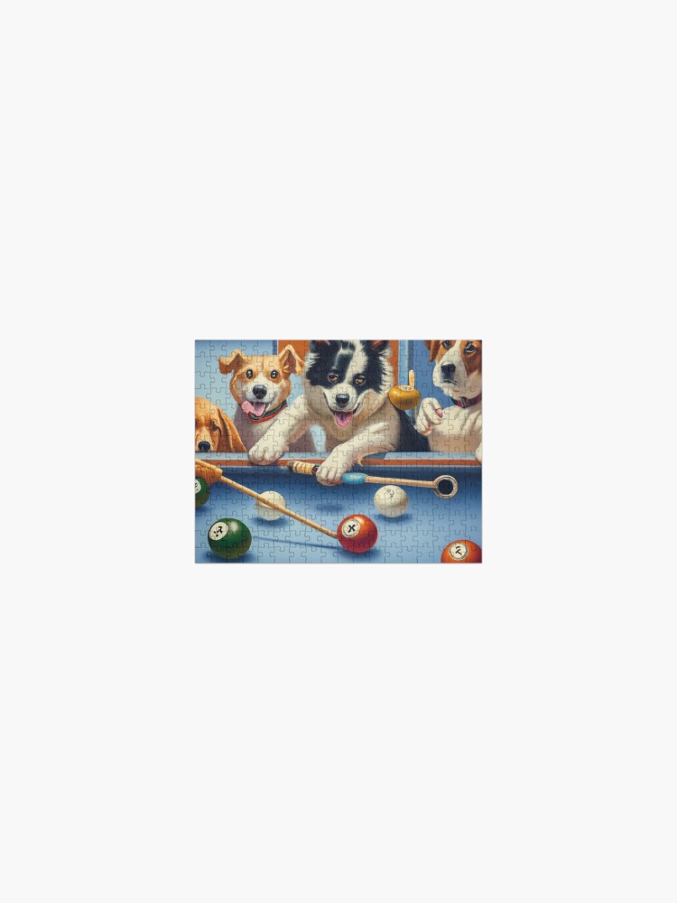 Dog Playing Pool Jigsaw Puzzle