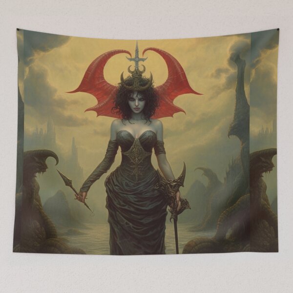 Item preview, Satan's daughter Lilith elegant lady creature art hybrid art anthropomorphic Satanism demon  designed and sold by Baba  Yaga's Cards.