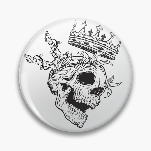 Artikelvorschau, Schwarz-weiße Totenkopf-Illustration und verrücktes T-Shirt entworfen und verkauft von Featheryy.