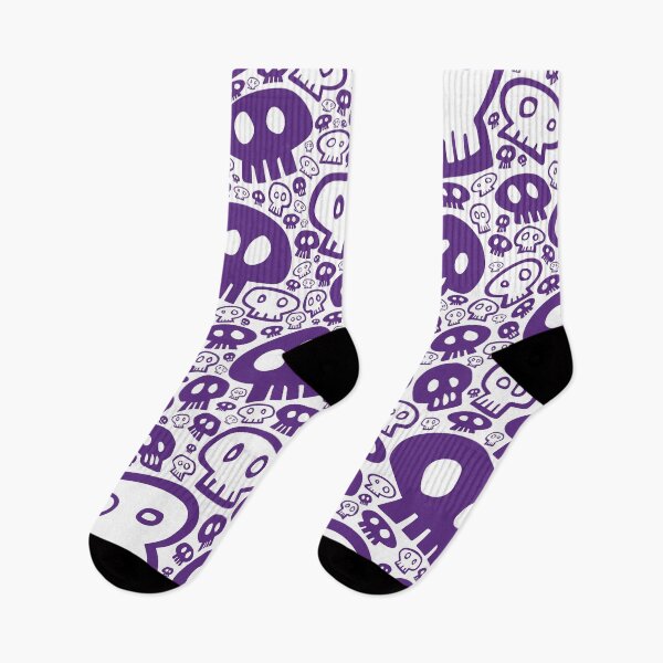 Item preview, Full Skull Pattern, purple on white designed and sold by tchotchkekitsch.