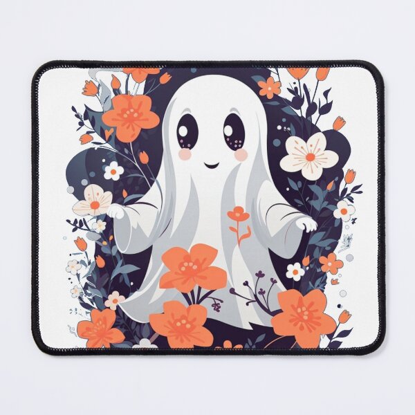 Item preview, cute ghost with flowers designed and sold by Majkel & Majkel.