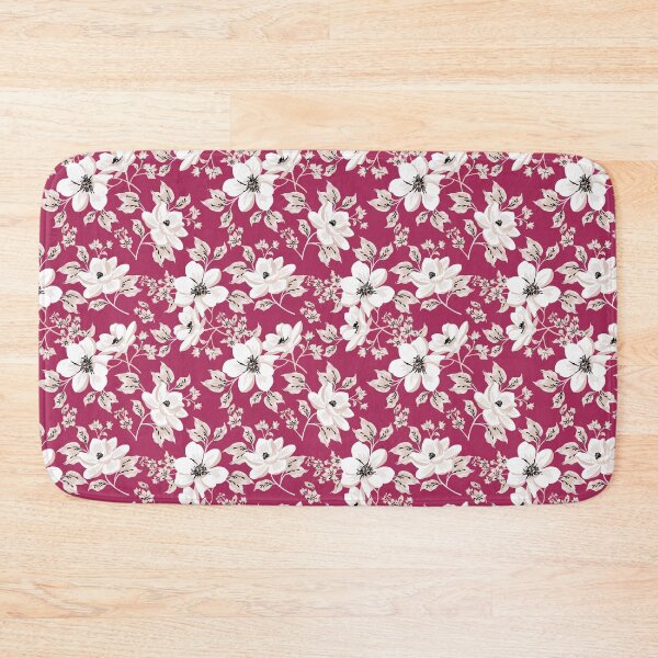 Item preview, Magnolia Blossom white flowers on magenta designed and sold by HotPinkStudio.