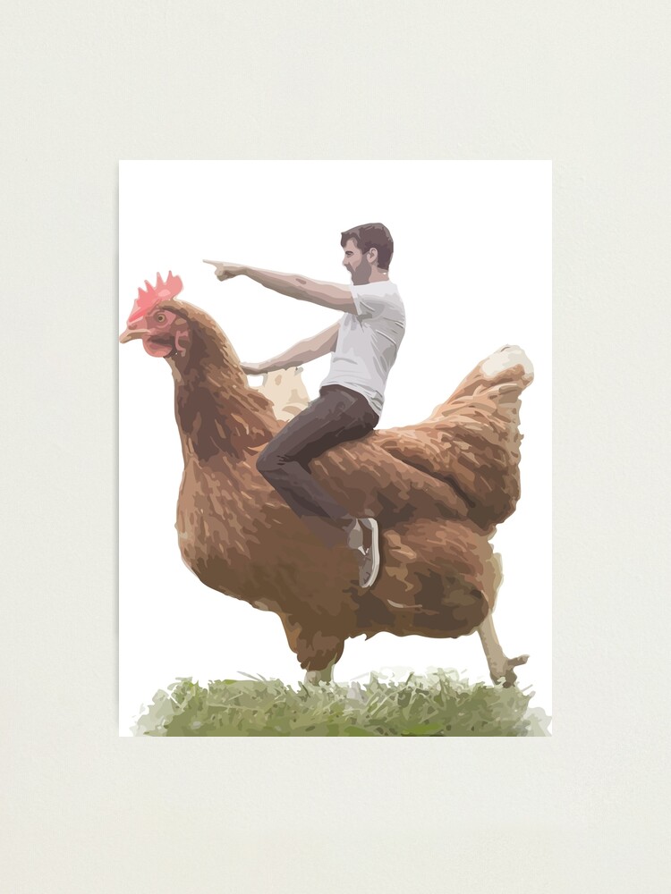 Guy Riding Chicken Photographic Print For Sale By Falcorion Redbubble