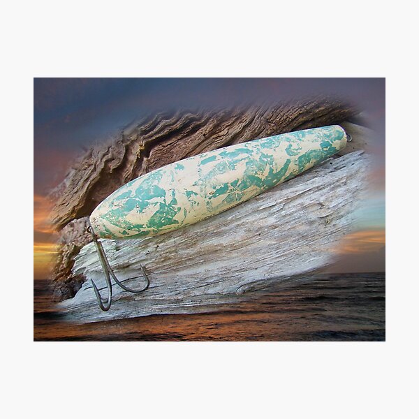 Vintage Atom Wooden Fishing Lure - Saltwater Photograph by Carol