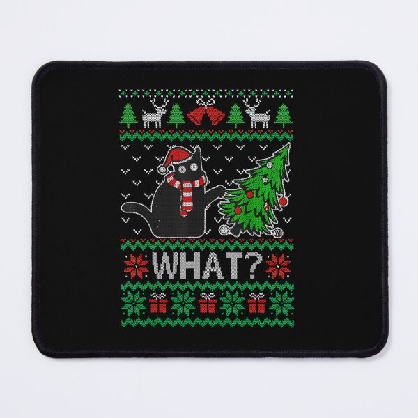 Item preview, Black Cat Pushing Christmas Tree designed and sold by Blonde Zaile.