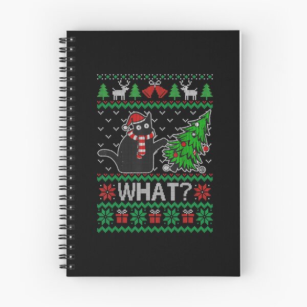 Item preview, Black Cat Pushing Christmas Tree designed and sold by Blonde Zaile.